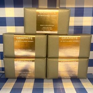 5 Bath & Body Works Mens Graphite Shea Butter Cleansing Bar Soap